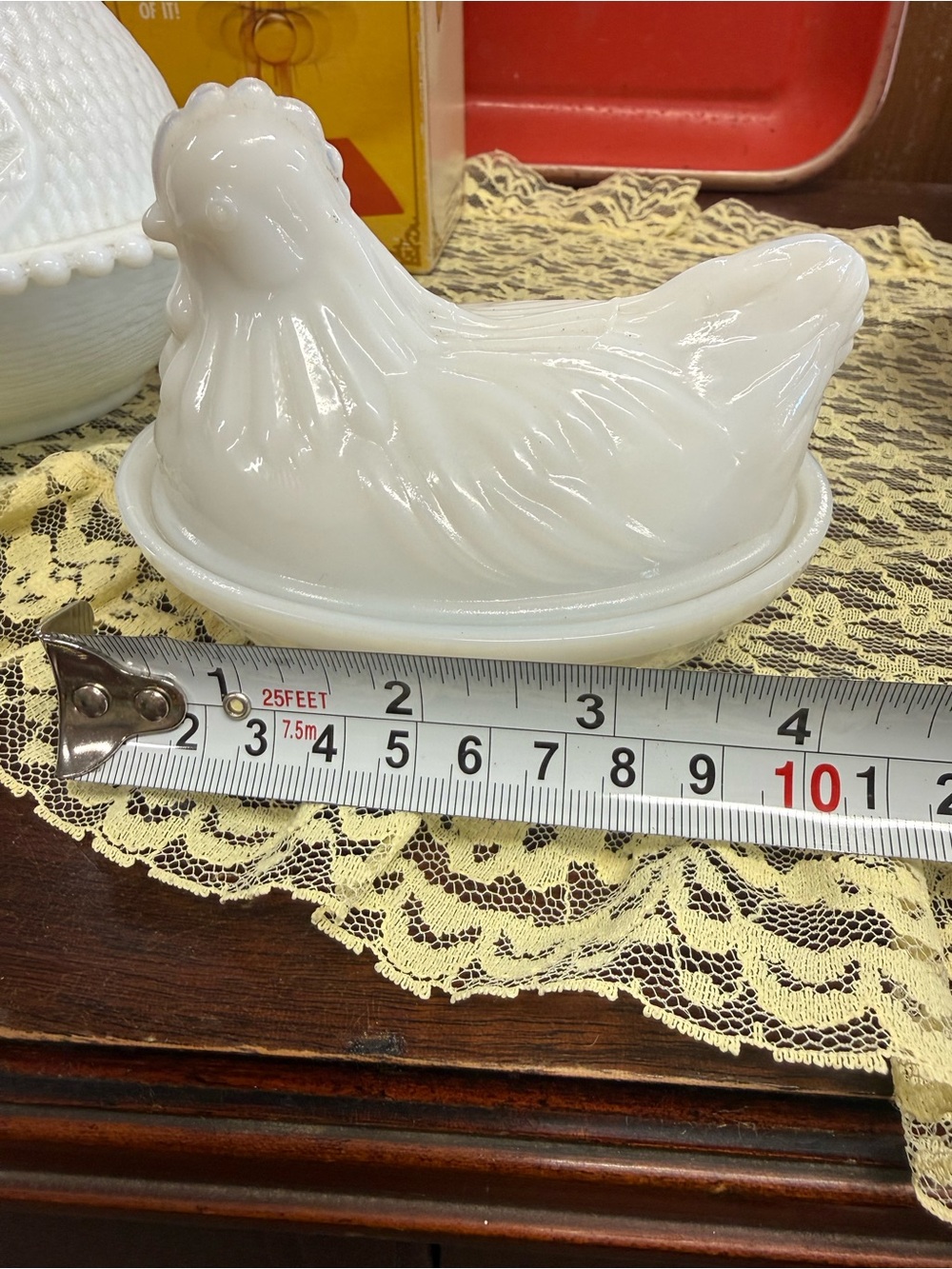Milk Glass Hen-on-Nest Trinket Dish